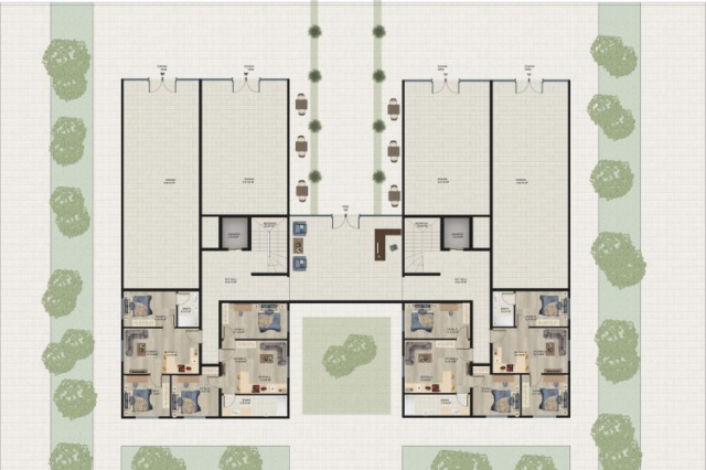 HARMAN 2 RENKLİ ZEMİN KAT PLANI